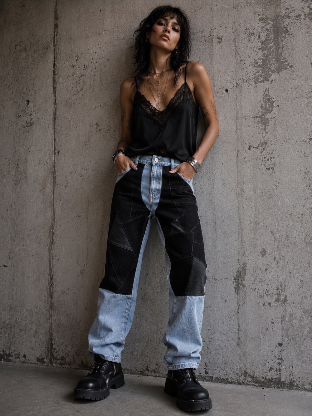 Vintage Y2K Patchwork suede Women’s Jeans